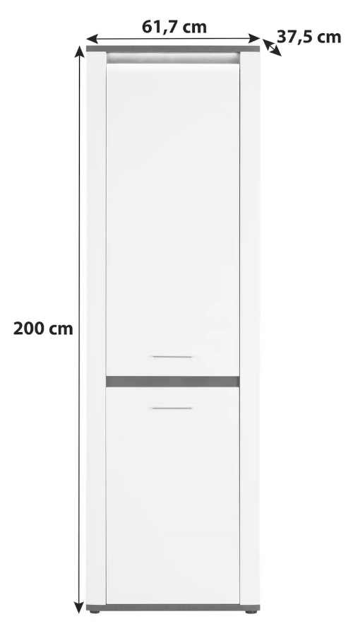úzká dřevěná skříň - rozměr