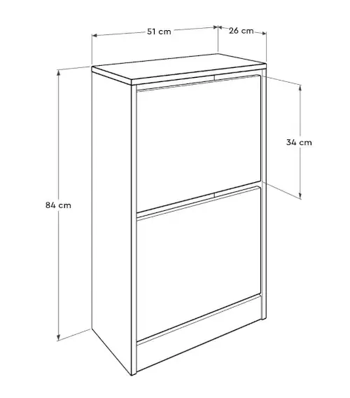 Bílý výklopný botník šířka 51 cm